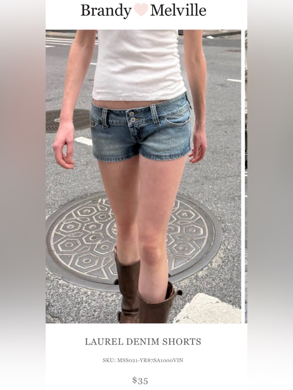 brandy melville laurel denim shorts